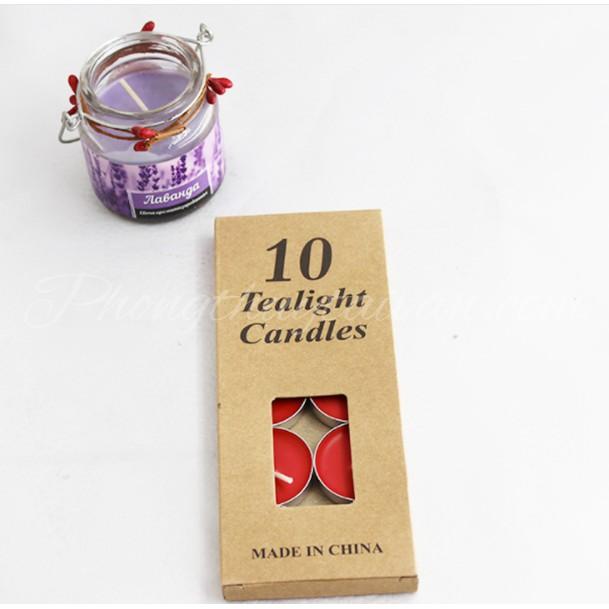 Nến viên Bơ Tealight 2h(hộp 10 nến)4 màu