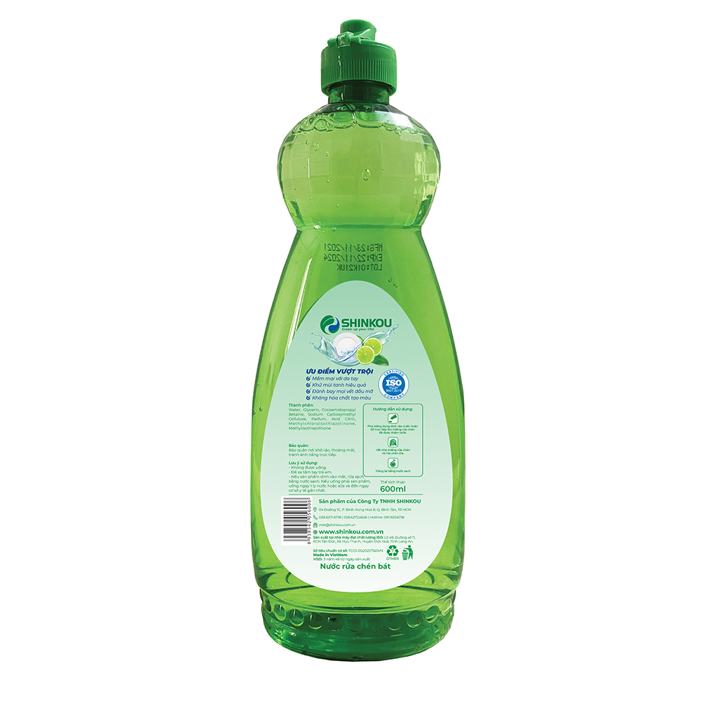 NƯỚC RỬA CHÉN MAMA - HƯƠNG CHANH TƯƠI - CHAI 600ML