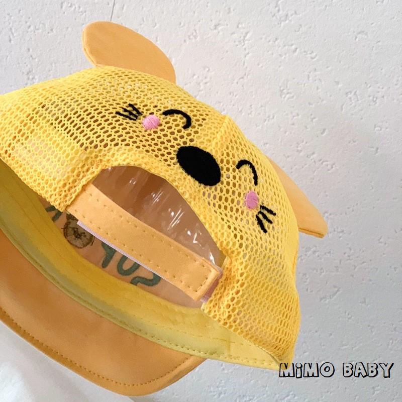 Mũ lưỡi trai phối lưới tai gấu chữ Super đáng yêu cho bé MH17 Mimo Baby