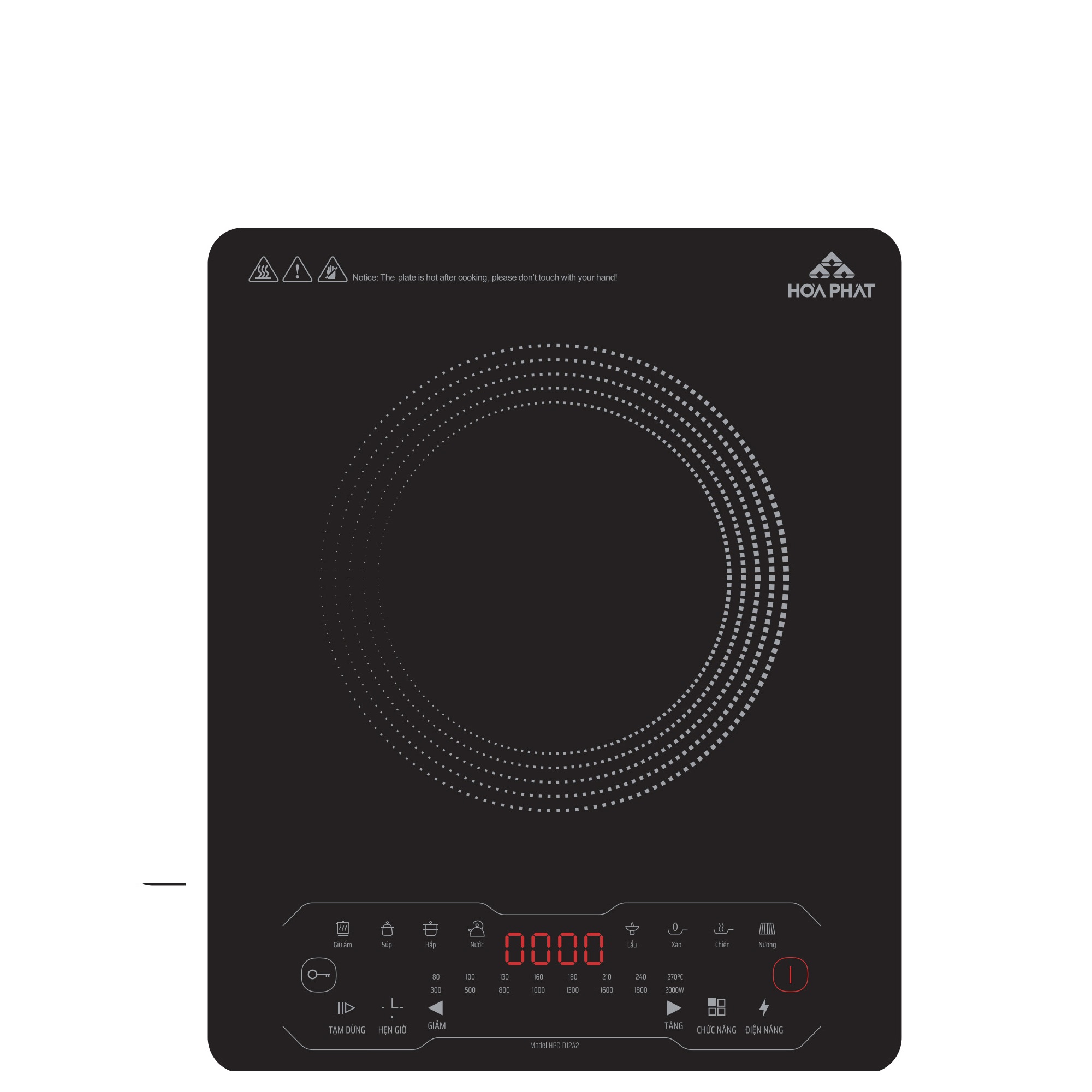 Bếp Từ Đơn Cao Cấp Hòa Phát HPC D12A2 - Hàng Chính Hãng