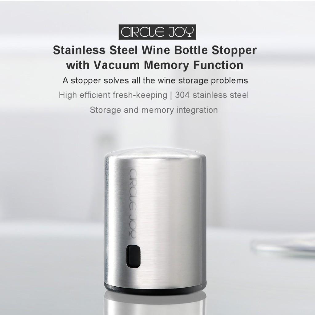 Circle Joy Bộ dụng cụ gồm đồ mở nắp chai rượu + bình đựng rượu + nút đậy chai rượu mini bằng thép không gỉ Hàng nhập khẩu