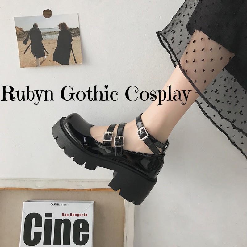 Giày Búp Bê Lolita Đế Cao Cosplay học sinh Nhật Bản ( BÓNG VÀ NHÁM )