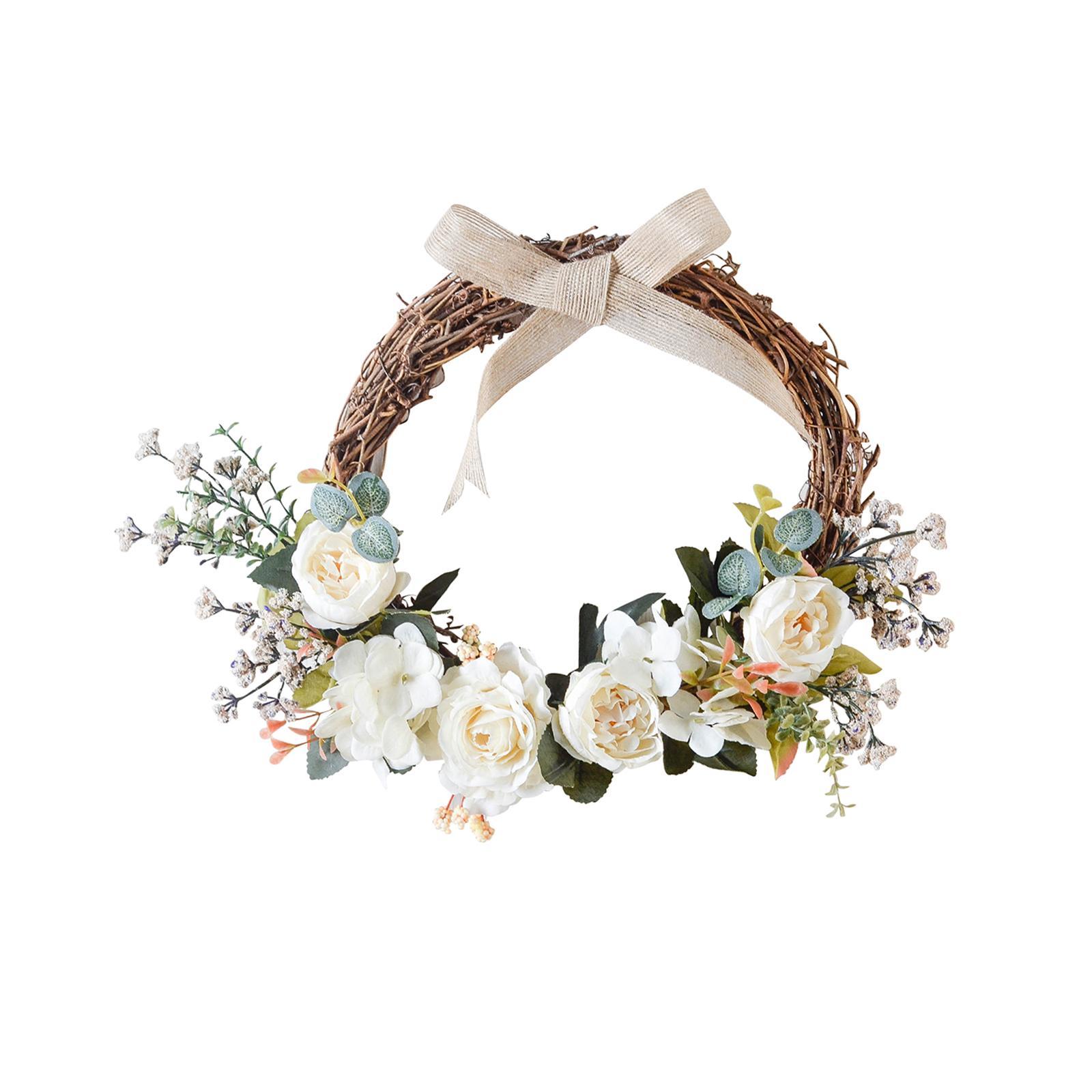 Artificial Flower Wreath Farmhouse Garland Door Wreath for Holiday Party
