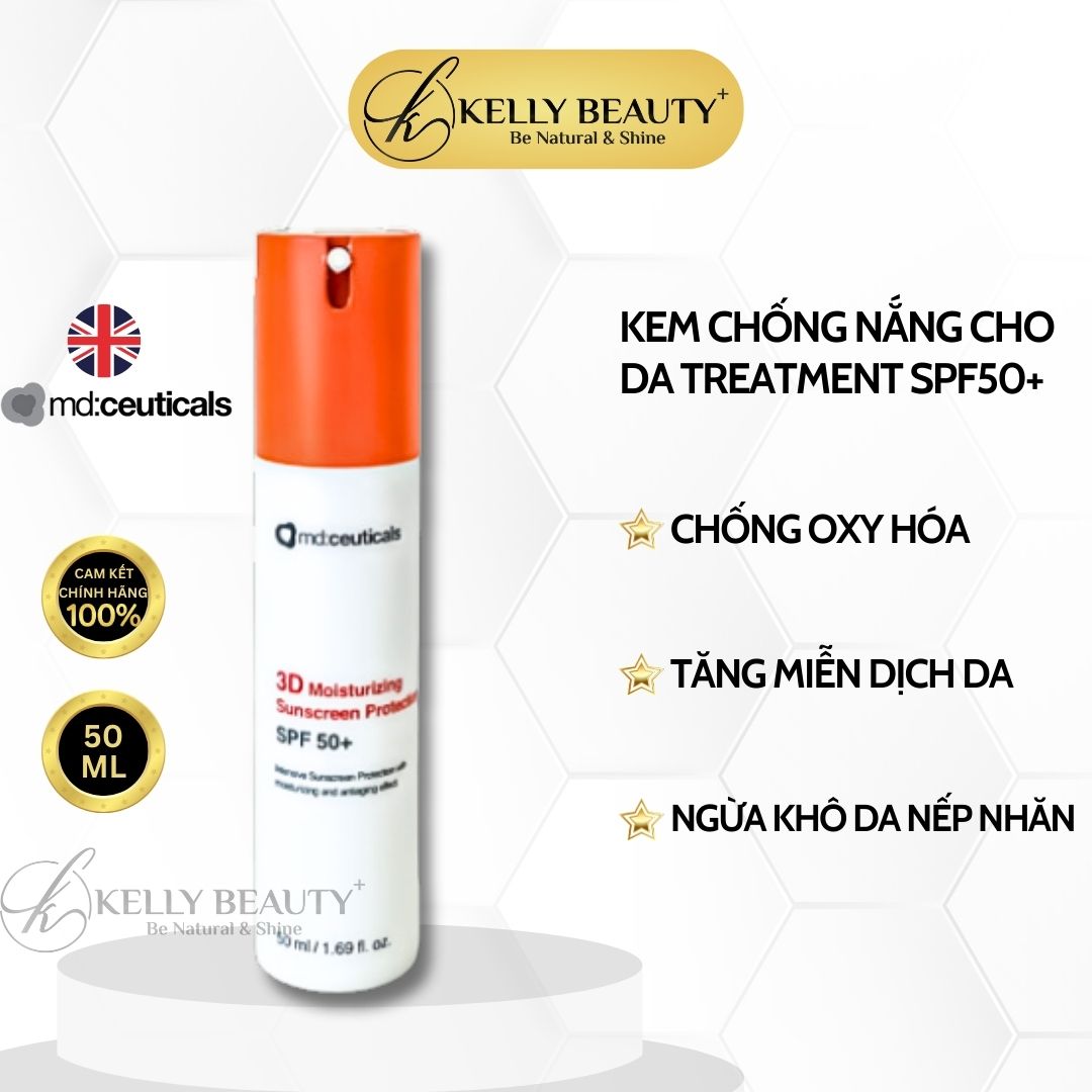 Kem Chống Nắng Cho Da Treatment - 3D Moisturizing Sunscreen Protection SPF 50+ - MD:Ceuticals | Kelly Beauty