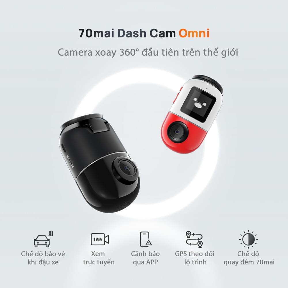 Camera hành trình ô tô Sothing 70mai Omni X200 giám sát từ xa, xoay 360- Hàng chính hãng