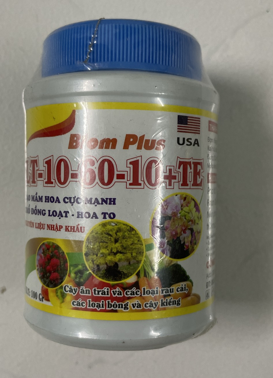 Phân bón NPK tạo mầm hoa cực mạnh 10-60-10 TE _ KL lọ 100gr