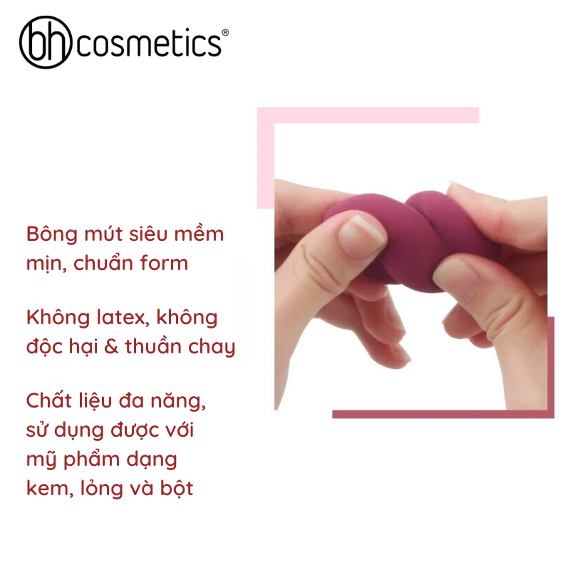 Bông Mút Trang Điểm BH Cosmetics Foundation Blending Beauty Sponge (Đỏ Đô)