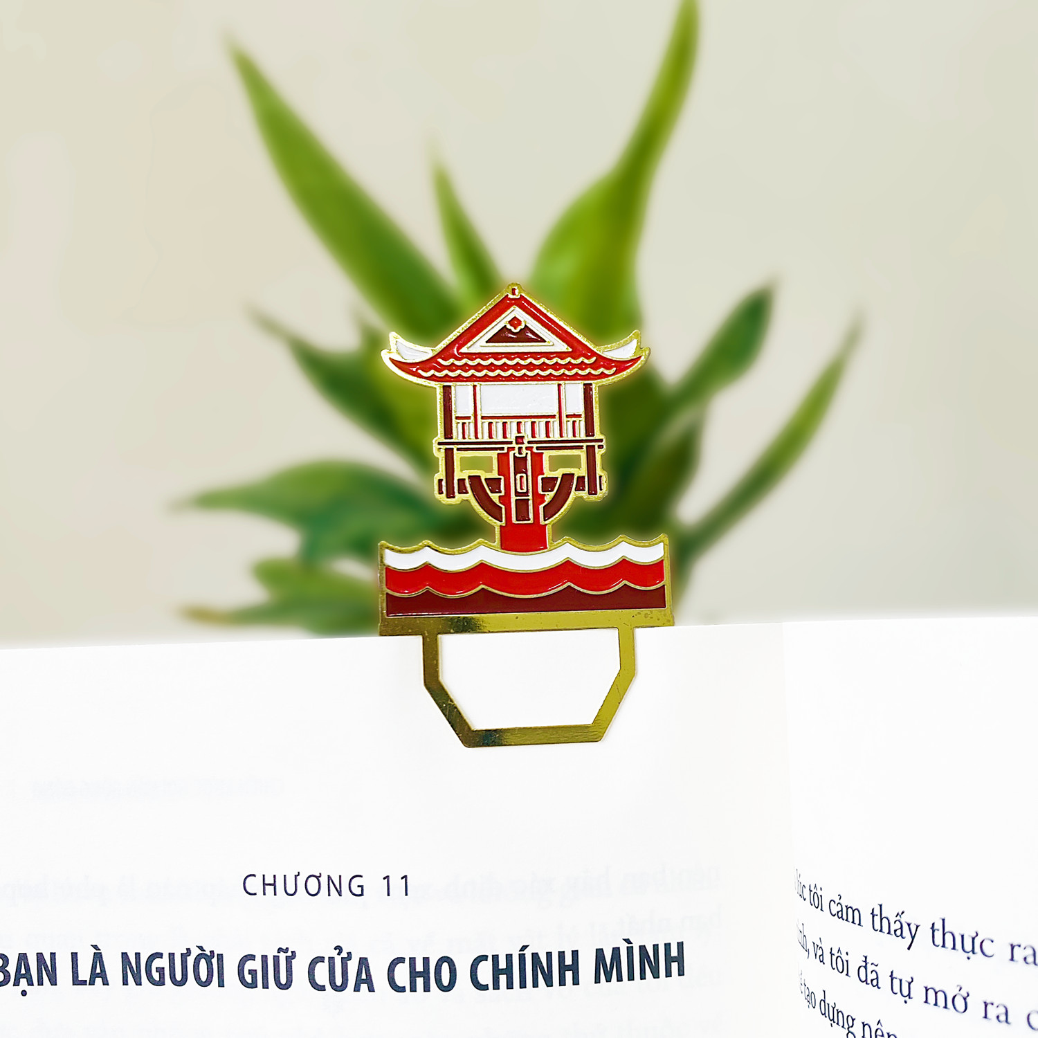 Bookmark Đánh Dấu Sách Kim Loại Saigonir Hình Chùa Một Cột - BST “Danh Thắng Việt Nam” - Kim Loại Dày Dạn 0.5mm, Chi Tiết Sắc Nét