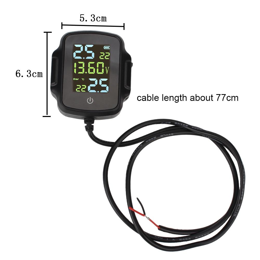 Thiết bị cảm biến nhiệt độ lốp xe máy QC 3.0 với 2 đầu cắm USB cho điện thoại/máy tính bảng