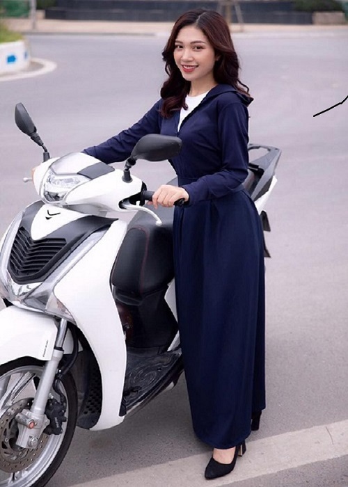 Áo chống nắng nữ liền thân, vải dày, dài , chống tia UV