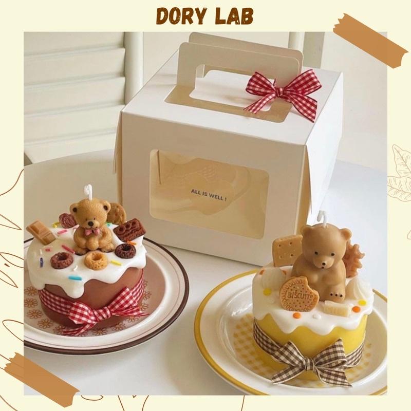 Nến Thơm Handmade Bánh Kem Gấu Con, Quà Tặng Độc Đáo - Dory Lab