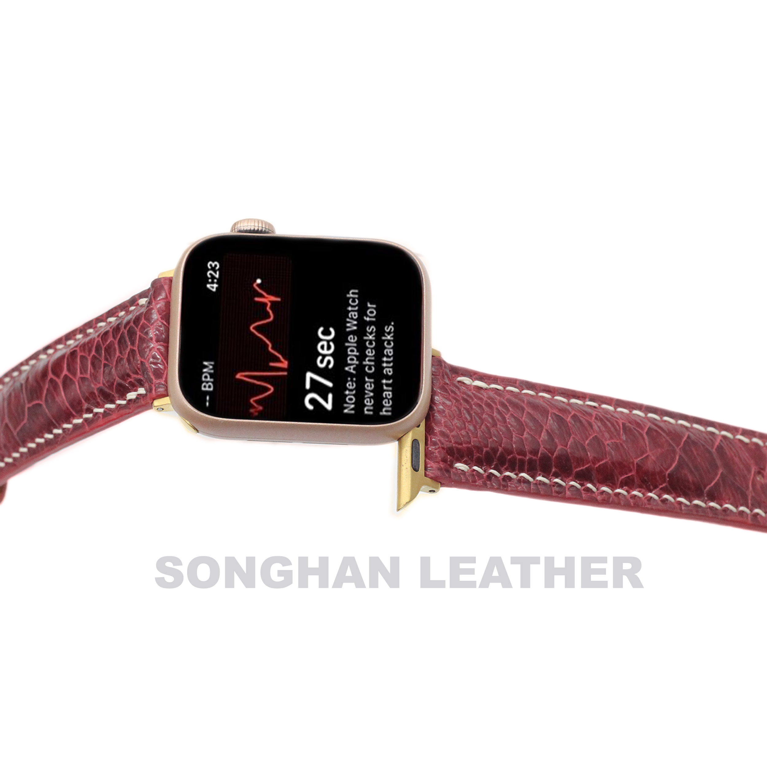 Dây Đeo Thay Thế, Dây Đồng Hồ Thay Thế Cho Apple Watch Da Đà Điểu Thật khóa kim sh8990