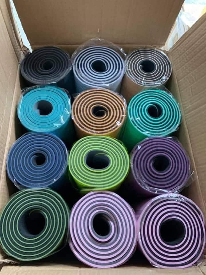 THẢM TẬP YOGA TPE CAO CẤP 2 LỚP 6MM - Chống trượt tập thể dục tpe 2 lớp không mùi