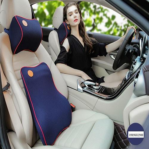 Gối tựa đầu và tựa lưng ô tô xe hơi chất liệu cao su non cao cấp siêu đàn hồi