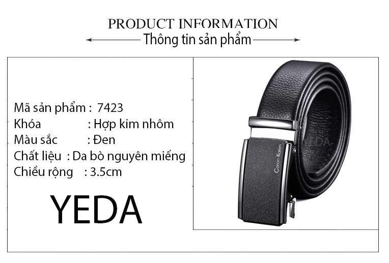 Thắt lưng dây nịt nam da bò thật thắt lưng khóa tự động phong cách Châu Âu mã Kiểu 7.74230CLG