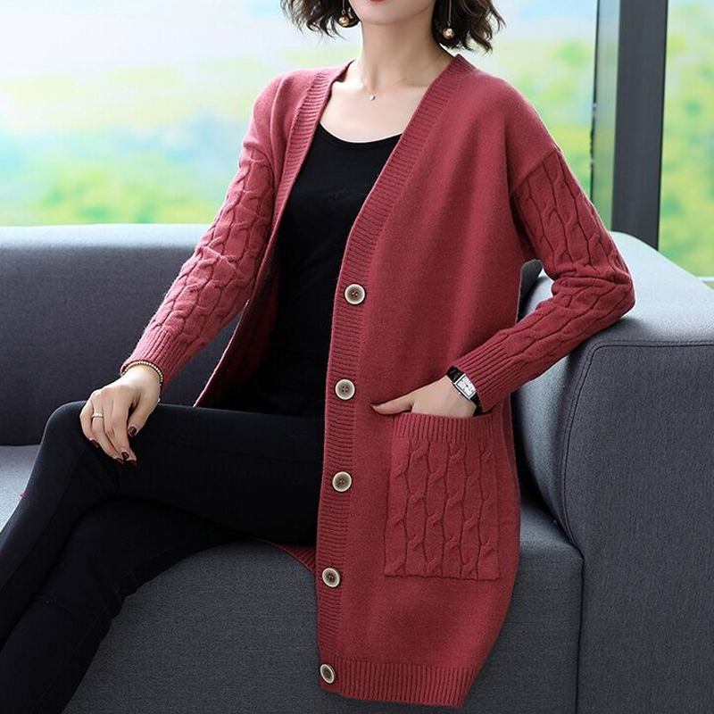 Áo len nữ cardigan dáng dài phong cách Hàn Quốc chất len mềm mại siêu xinh