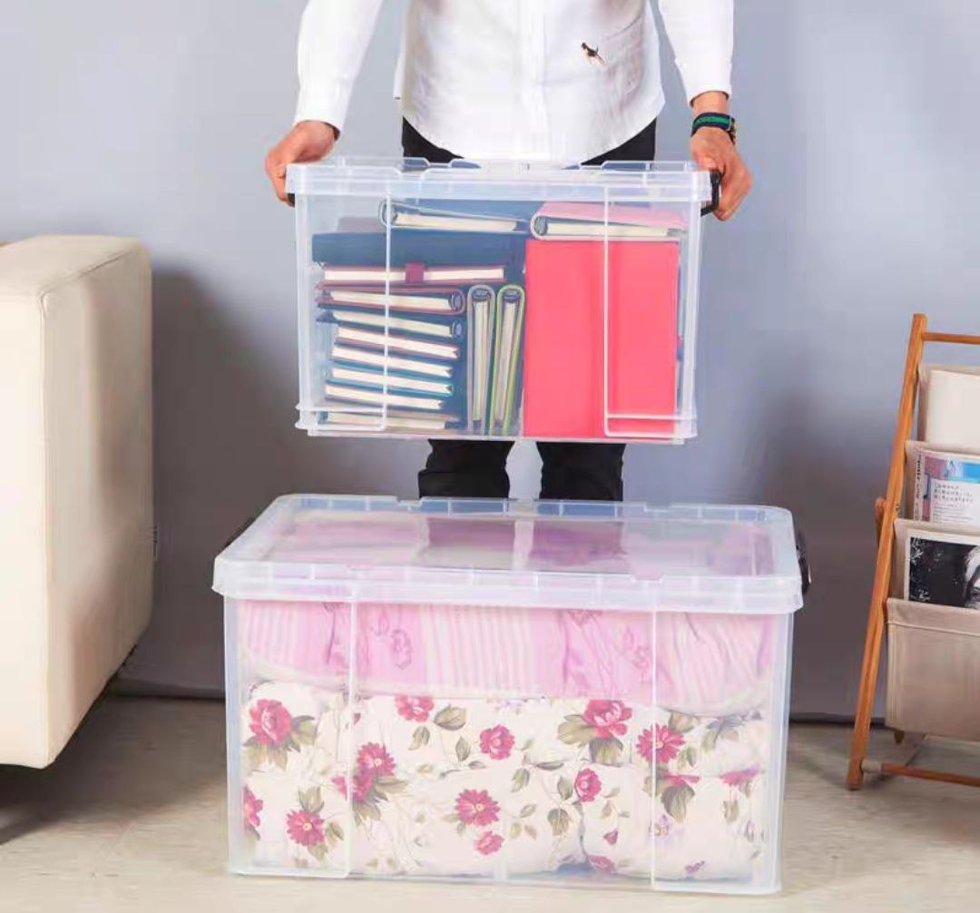 THÙNG NHỰA CHỮ NHẬT ĐA NĂNG CÓ NẮP ĐẬY QUAI GÀI TRONG SUỐT CÓ NHIỀU SIZE
