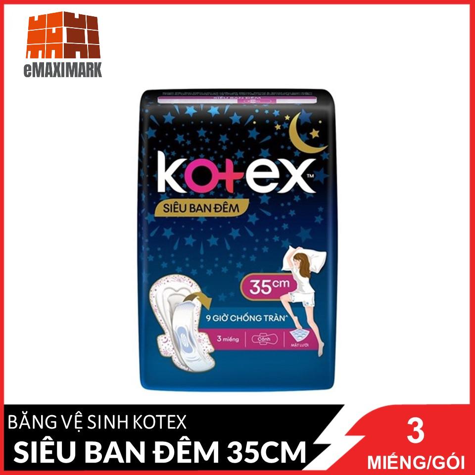 Băng vệ sinh Kotex Siêu ban đêm 35cm 3+1 miếng/Gói