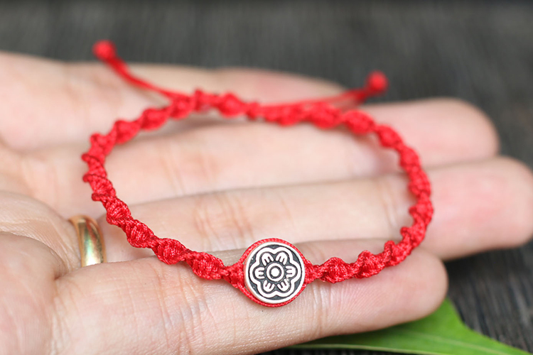 Vòng Kết Xanh Charm Hoa Bạc 925 Ngọc Quý Gemstones GA8