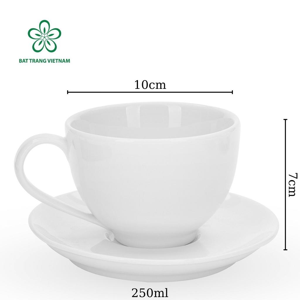 Ly cafe Bát Tràng- Ly ca fe - Ly cà fe - Cốc Cafe Bát Tràng - Bộ ly tách cafe cao cấp - Cappuccino 250ml - Gomsumailinh