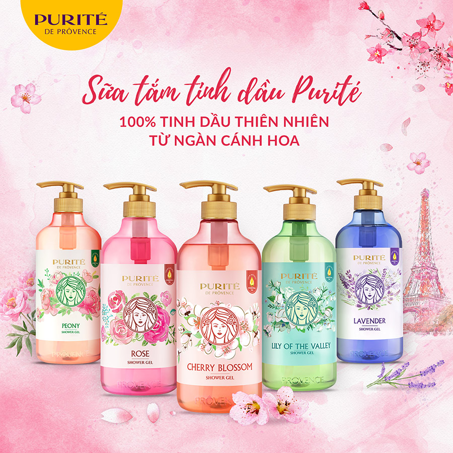 Sữa Tắm Thiên Nhiên Purité Hương Hoa Anh Đào Pháp 1L1