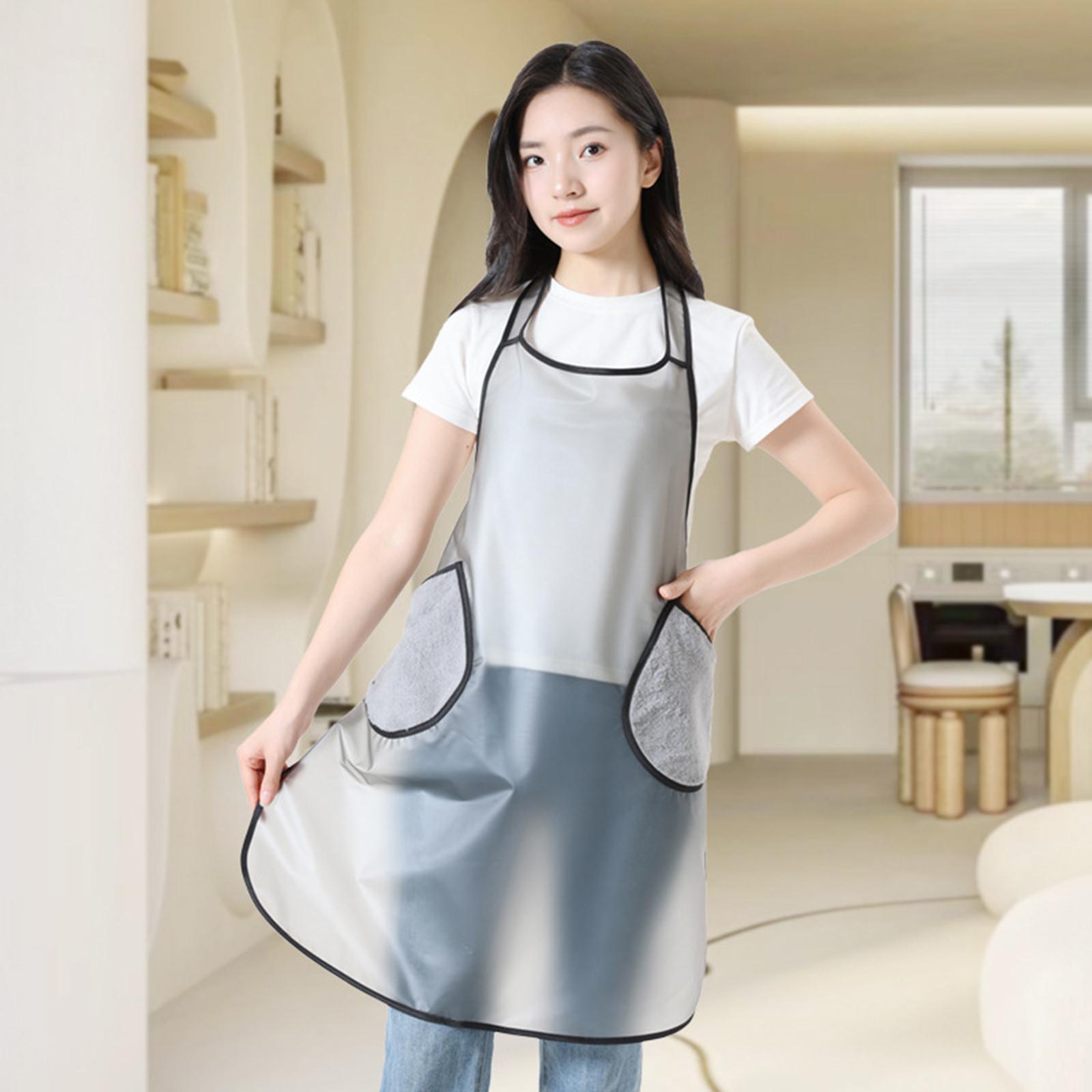 Cooking Apron Baking Apron with Hand Wipe Pockets Sturdy Oil BBQ Apron