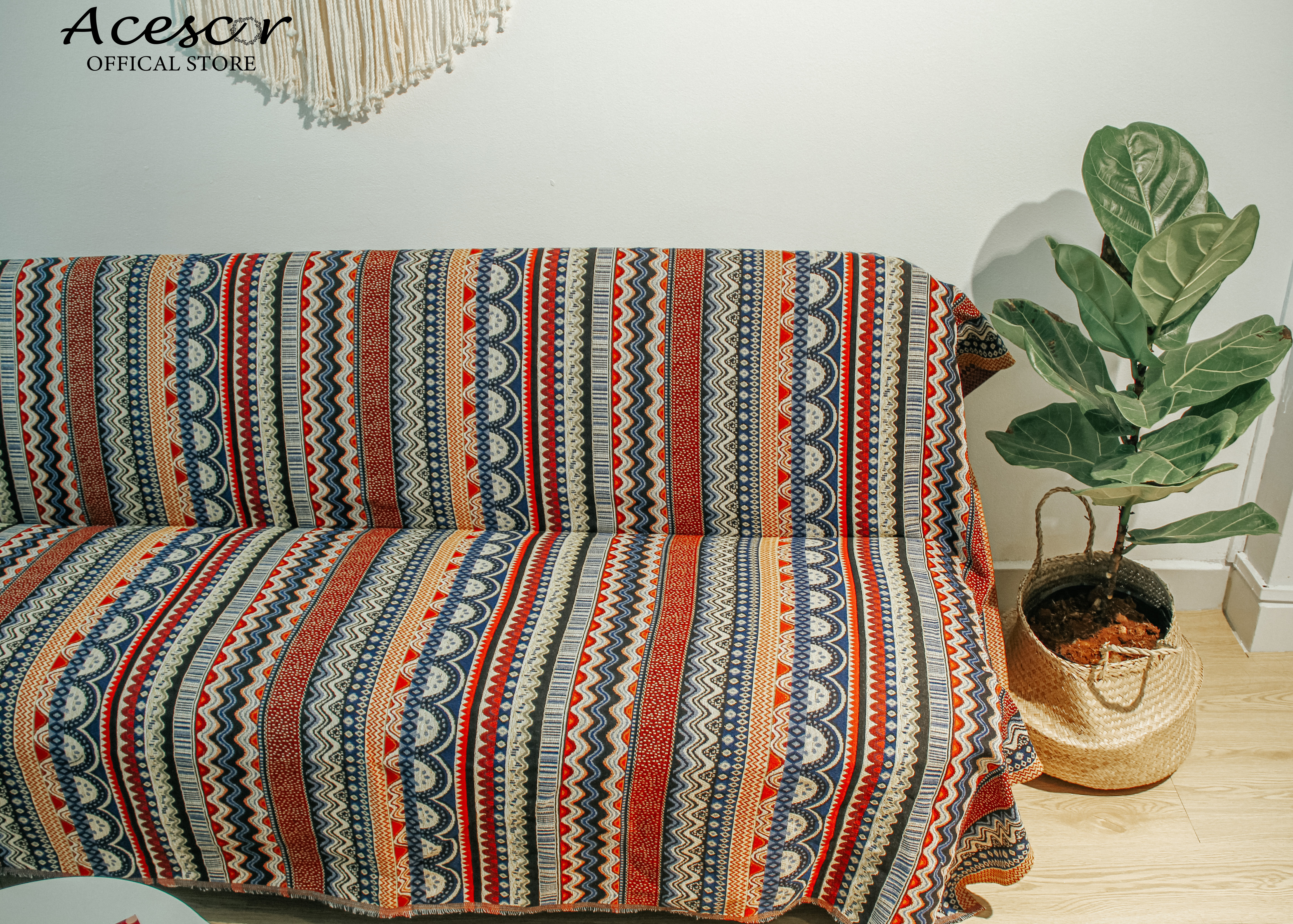 Thảm Thổ Cẩm Chăn Phủ Ghế Sofa, Khăn Trải Bàn, Thảm Trải Sàn CTC01- Trang Trí Phòng Khách, Phòng Ngủ