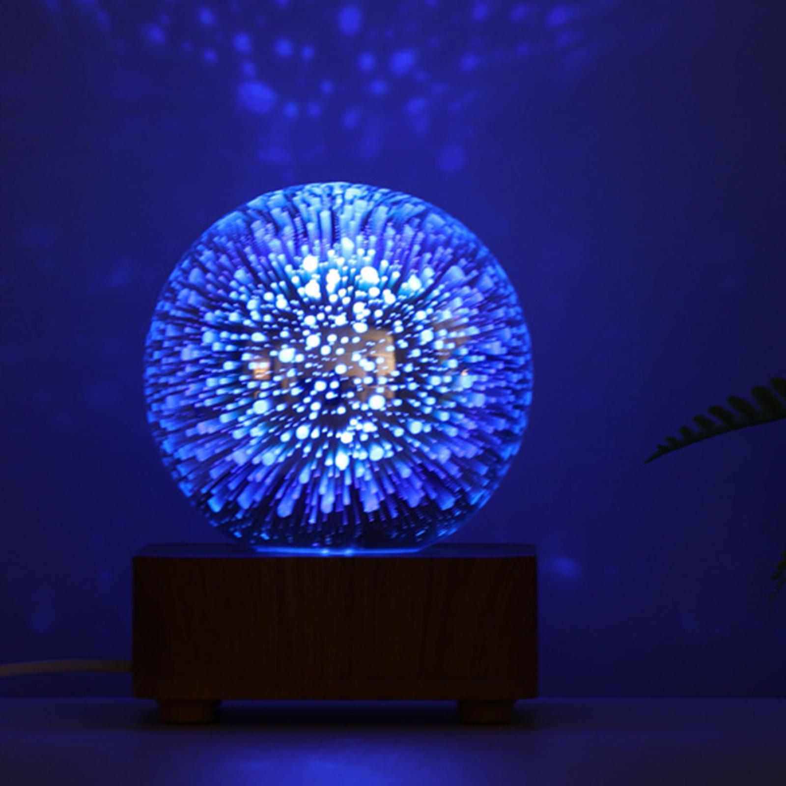 USB Powered LED 3D Glass Ball Night Light for Holiday Christmas Party Decor