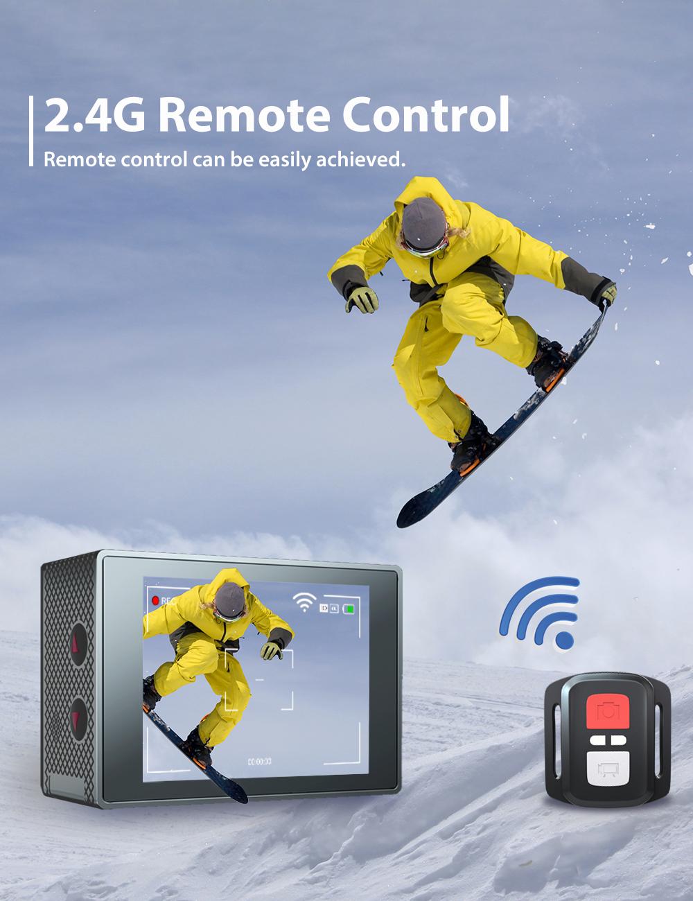 Camera hành động LeadEdge 4K/30FPS 1080P/60FPS 20MP EIS Chống rung MIC ngoài WiFi Điều khiển từ xa Lặn Cam dưới nước chống nước 40M