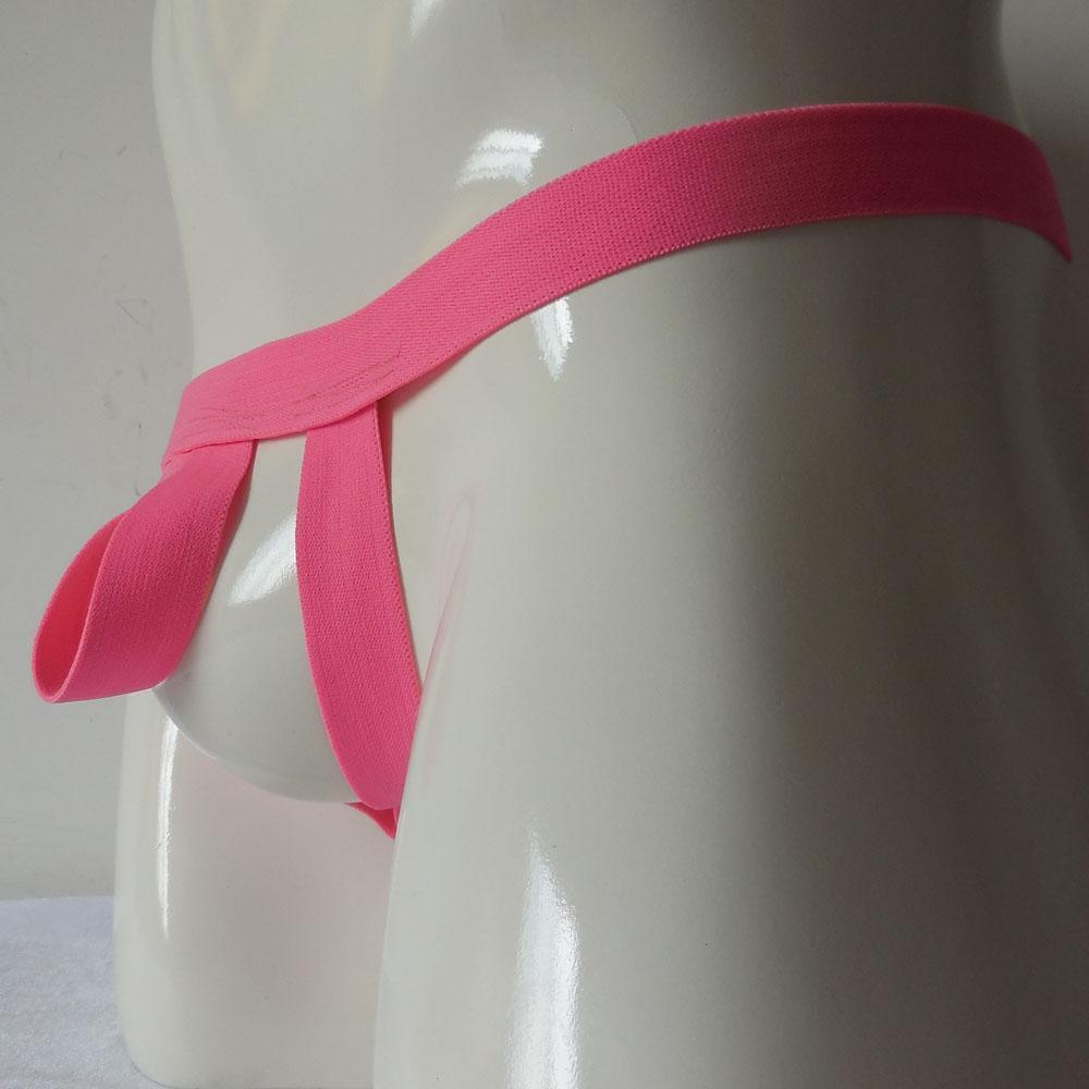 Pack of 2pcs Breathable Men Pink Black G-string Underwear Hollow Jockstrap Thongs Briefs Underpants