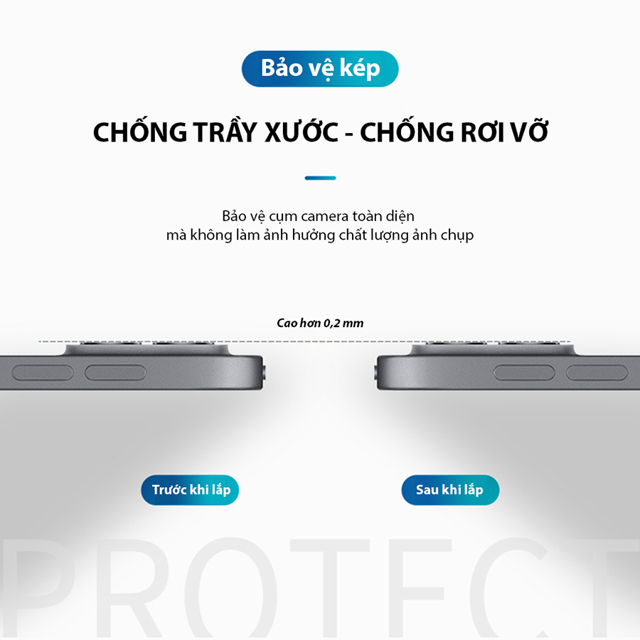 Dán Kính Cường Lực Camera Cho iPad Pro 11&quot; / 12.9&quot; Trong Suốt - Chống Vỡ, Trầy Xước