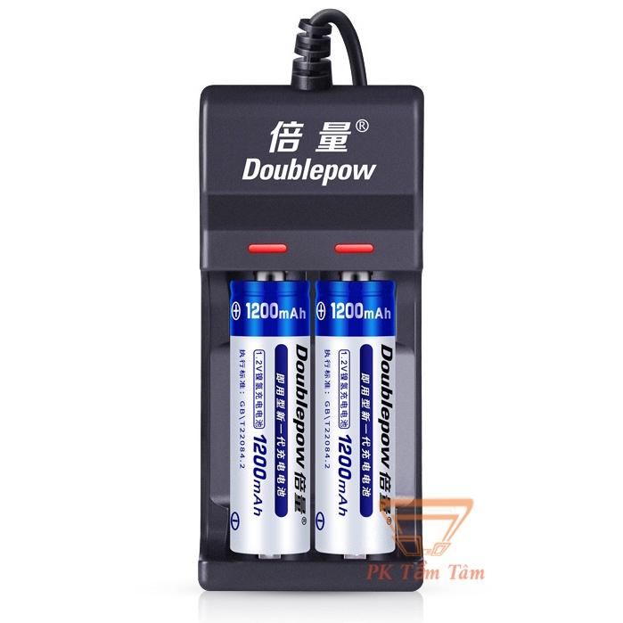 Bộ Sạc Pin AA, AAA DP-UK22 Kèm 2 Pin AA 1200mAh Doublepow Dung Lượng Thực
