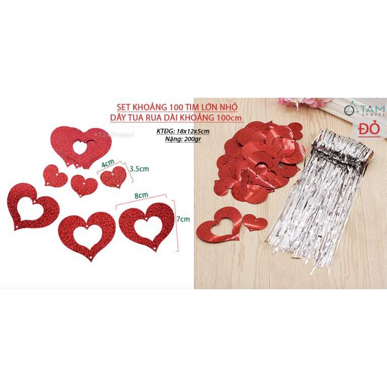 Dây tim rơi cột đuôi bong bóng trang trí PA-PKTTB-09