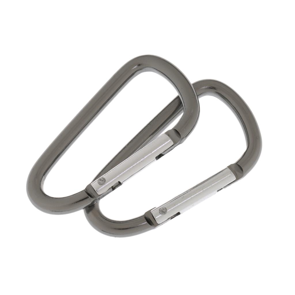10x Aluminum D-ring Locking Carabiner Keychain Spring Clip Lock Carabiner Hook Outdoor Camping Equipmengt For Outdoor ,Camping, Fishing, Hiking, Traveling