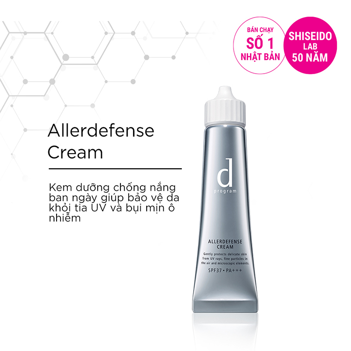 Kem chống nắng D Program bảo vệ da khỏi bụi mịn và ô nhiễm môi trường Allerdefense Cream 35g