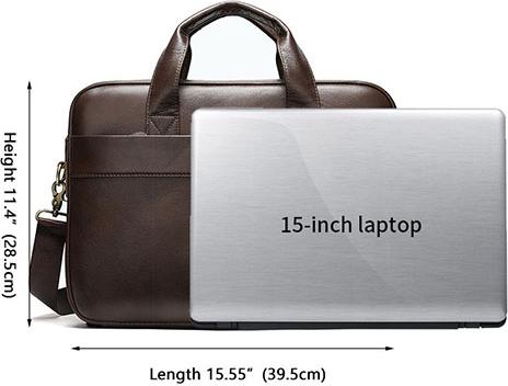 Cặp da bò thật đựng vừa laptop 15inch BHM7022 Túi xách công sở nam. Hàng chính hãng