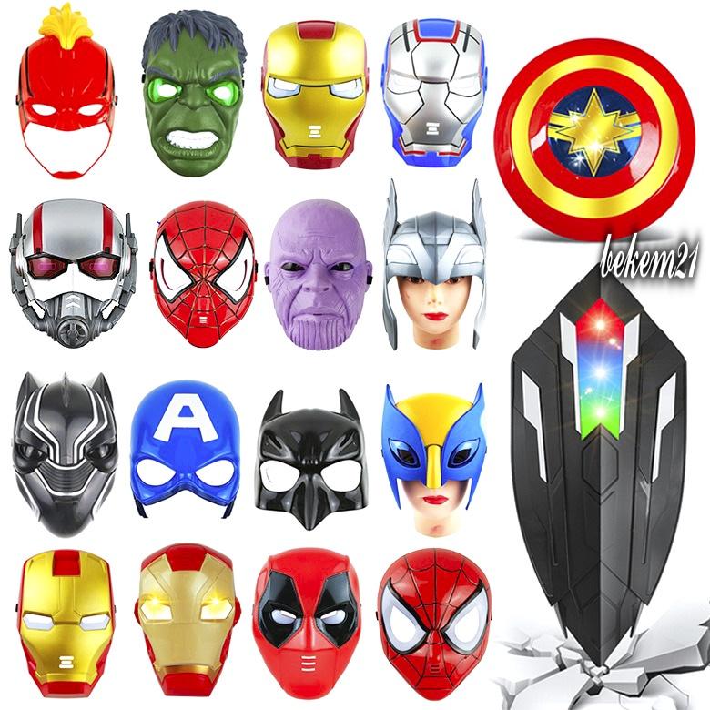 50 MẪU Mặt nạ siêu nhân và khiên phát sáng-Mặt nạ trung thu người sắt,người nhện spiderman có đèn có nhạc