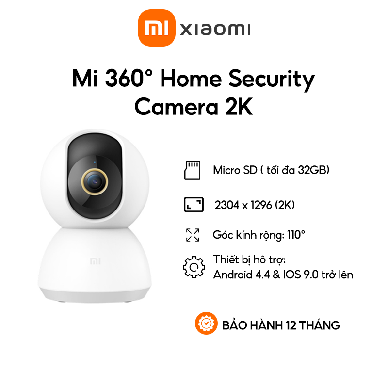 Camera An Ninh Thông Minh Xiaomi PTZ 360 2K 3MP Nhìn Được Ban Đêm Toàn Cảnh - Hàng Chính Hãng