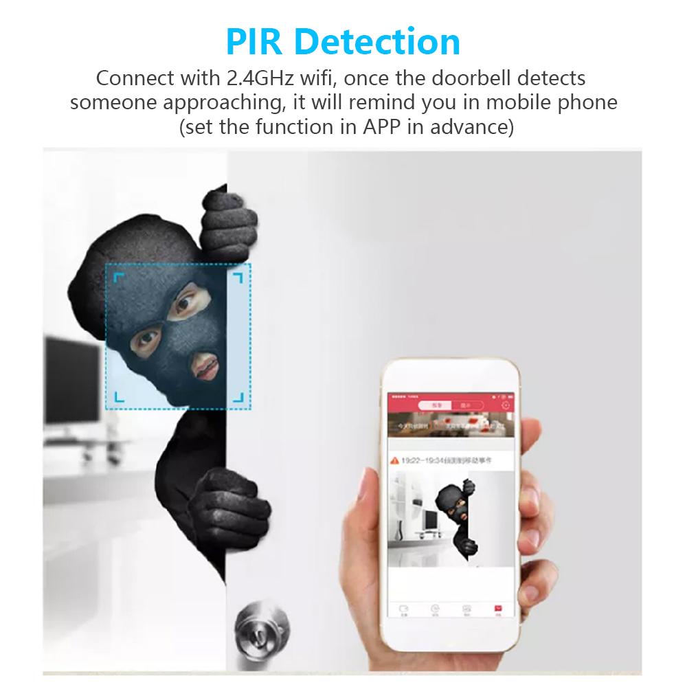 Chuông cửa không dây có camera Pin hoạt động 720P