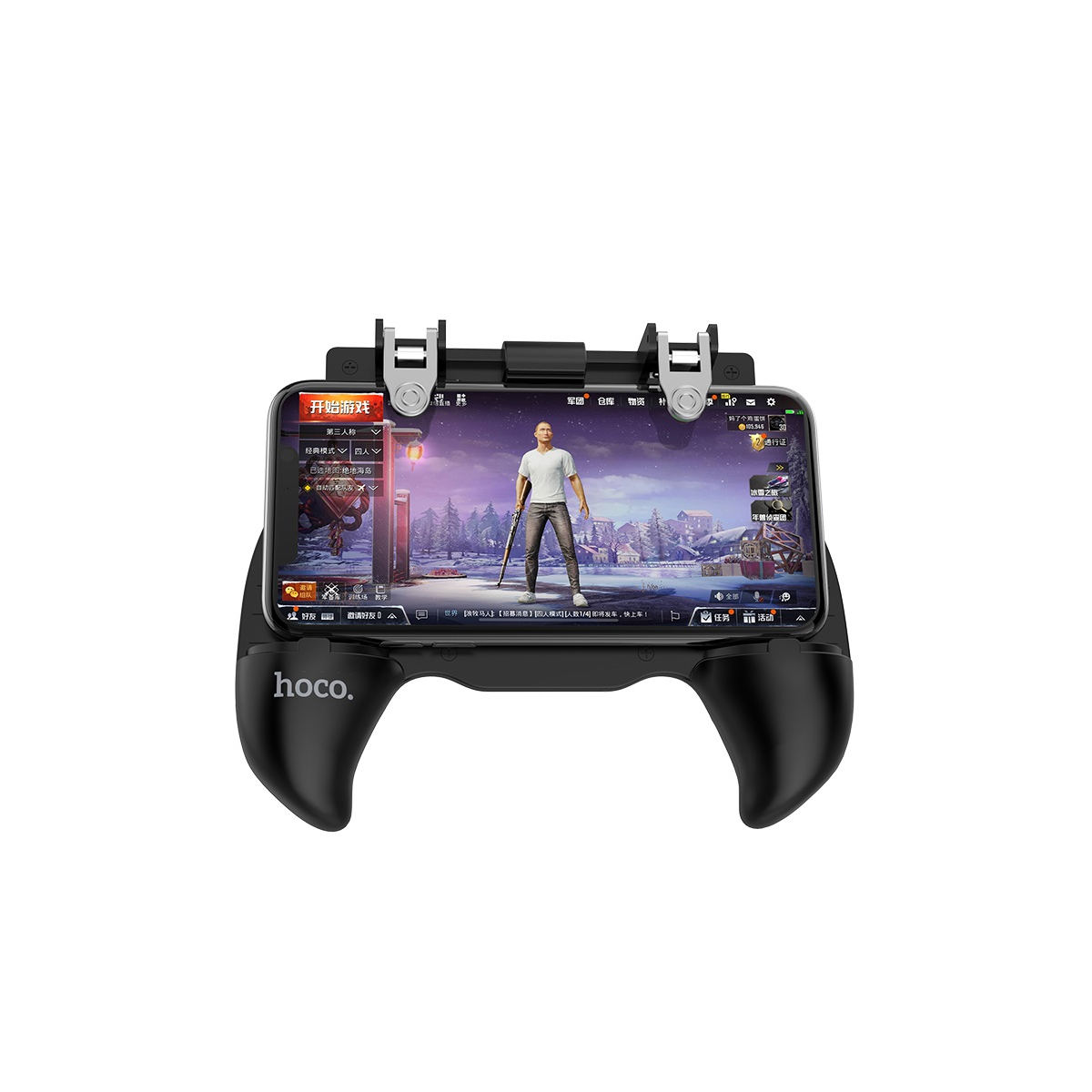 Bộ tay cầm kẹp điện thoại hỗ trợ chơi game PUBG Hoco GM2 + Tặng Thêm Gía Đỡ Điện Thoại Mini - Chính Hãng