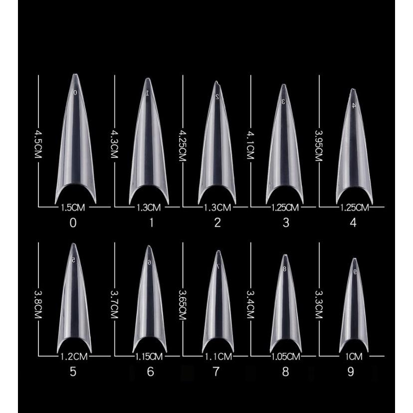 Móng tip móng nối đủ loại form nhọn, tre ,cơ bản, dụng cụ nail