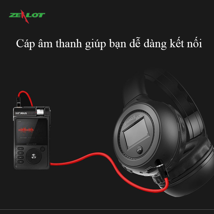 Tai nghe chụp tai bluetooth Zealot headphone kết nối không dây hàng chính hãng