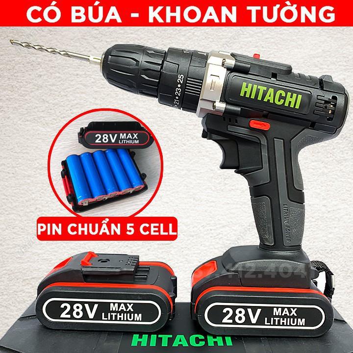 Máy khoan Pin HITACHI 28V Có Búa - Không Búa - Bắt Vít Hitachi 12V, Máy Khoan Lõi Đồng, Khoan Tường 12V