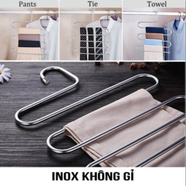 Móc Treo Khăn inox, Quần Áo 5 Tầng Tiện Dụng