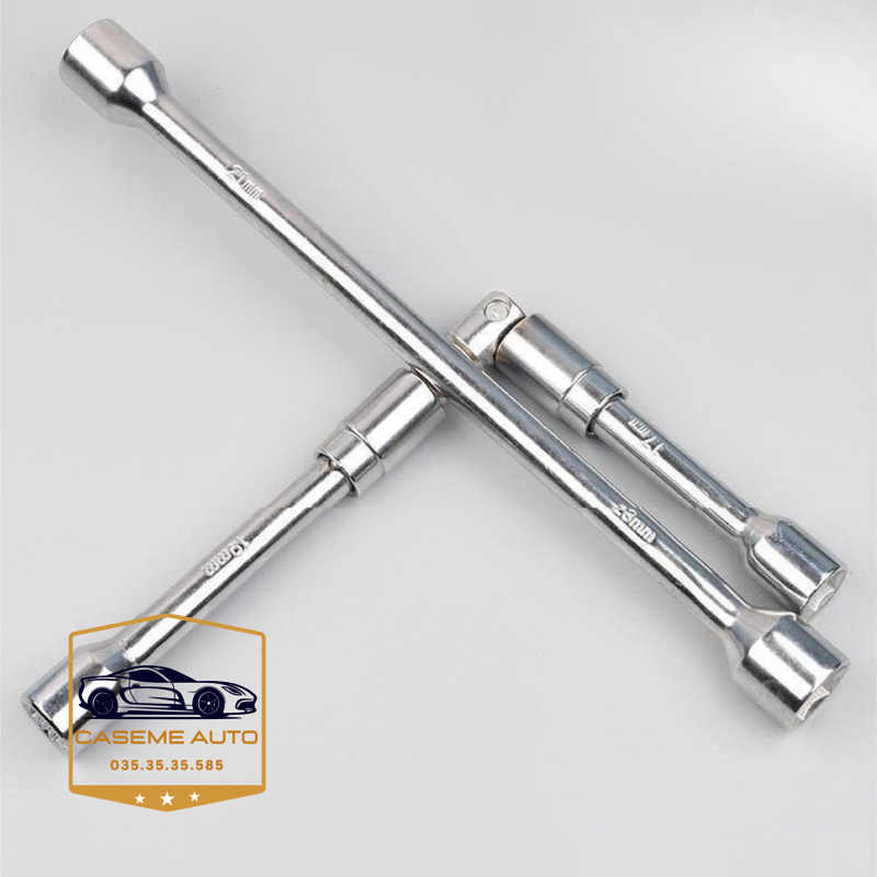 Bộ Cờ Lê 4 Đầu Thay Lốp Ô Tô Gấp Gọn - Tay Công Chữ Thập Đa Năng Thép Carbon Siêu Cứng (17-19-21-23mm) - Hàng Chính Hãng