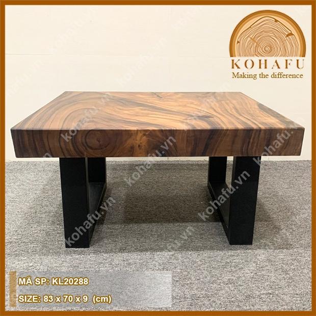 Bàn sofa gỗ me tây nguyên tấm cắt vuông vức KL20288
