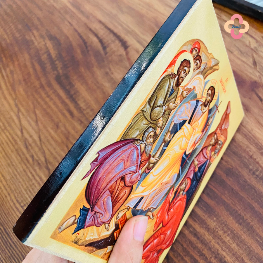 Icon Chúa Phục Sinh Beati - Tranh Gỗ Thủ Công Rustic / Icon of The Resurrection of Christ