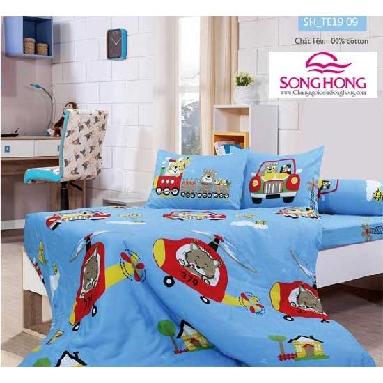 Chăn ga gối trẻ em Sông Hồng 100% cotton mã TE19-09