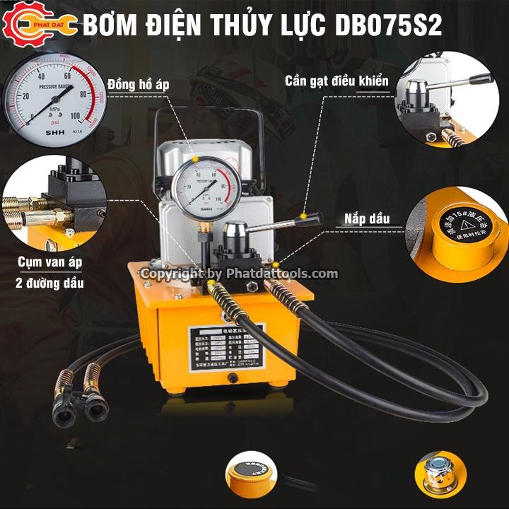 Bơm Điện Thủy Lực DB075S2-Bộ nguồn thủy lực Công suất 750W-Van cơ 2 đường dầu
