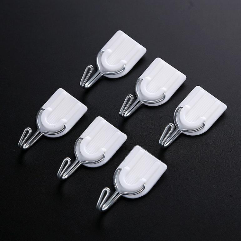 Bộ 6 Móc Dán Tường HOOK, Móc Nhựa Treo Đồ Dính Tường